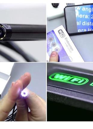 Wi-fi / usb ендоскоп міні камера жорсткий кабель 10 метрів hd 1200p технічний бороскоп для смартфона телефону3 фото