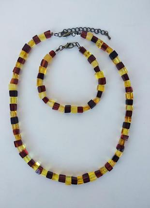 Ожерелье и браслет " магия " из натурального янтаря