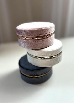 Скринька бархатна кругла/ шкатулка/ органайзер