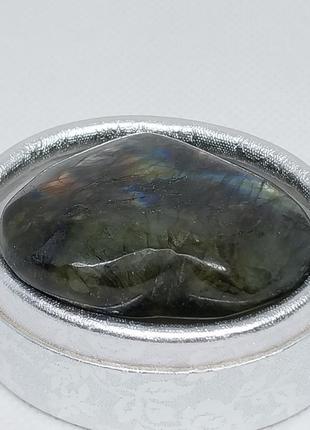 Лабрадор кабашон камінь серце без оправи 38*47*17 мм. натуральний лабрадор індія2 фото