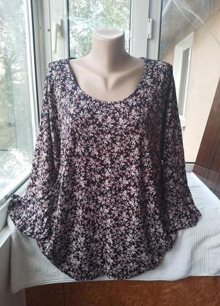 Віскозна трикотажна блуза блузка лонгслів великого розміру батал