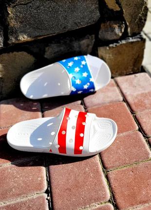 Шльопанці crocs classic american flag  slide