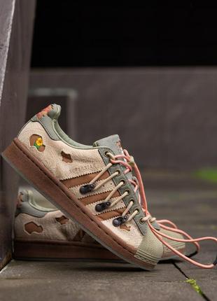 Кросівки adidas superstar x melting sadness green brown