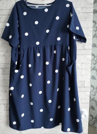 Легкое летнее платьице в горох, платье