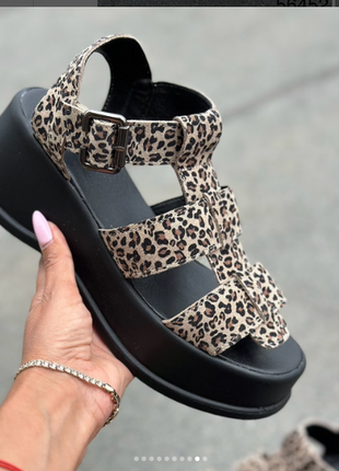 Жіночі босоніжки з леопардовим принтом