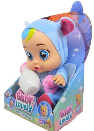 Кукла пупс говорящая плачущая смеющаяся в костюме облачка 25,5 см baby lovely с соской и бутылочкой