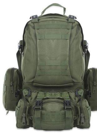 Рюкзак тактичний військовий з підсумками tactical backpack b08 50 л олива