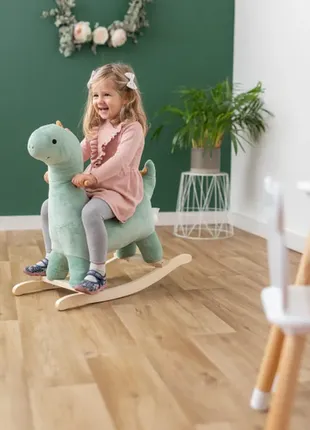 Качеля с сиденьем музыкальная 68 х 20 х 73 см. до 30кг , freeon dino бирюзовый 41403 фото