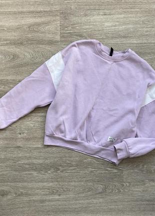 Стильний спортивний світшот лавандового кольору h&m 38/m