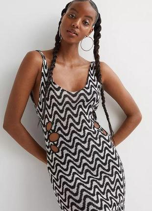 Вʼязана сукня пляжна вʼязана з абстрактним малюнком h&m zara