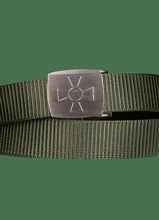 Ремень тактический армейский военный регулируемый для военных всу camotec poloz хрест/герб оливковый dm-11