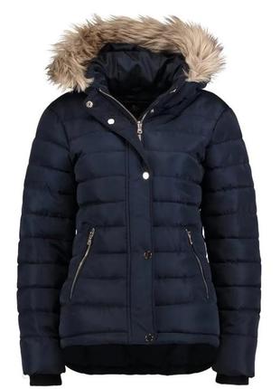 Куртка теплая зимняя dorothy perkins с капюшоном синяя