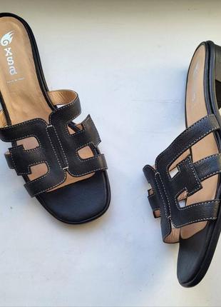 Классические кожаные итальянские женские шлепки xsa