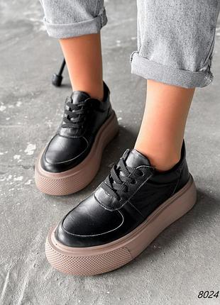 Кросівки жіночі molly чорні натуральна шкіра