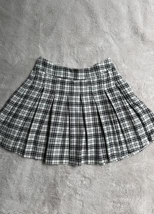 Мини юбка в клетку stradivarius