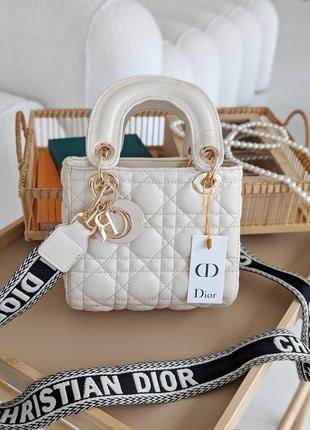 Сумка lady dior міні широкий ремінь - якість люкс8 фото