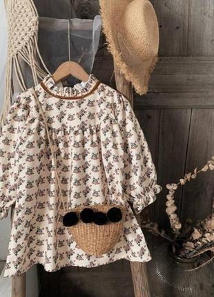 Платье для девочки в цветочек длинный рукав