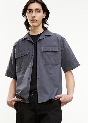 Оригинальная крутая рубашка the kooples charcoal gray cotton shirt with pockets