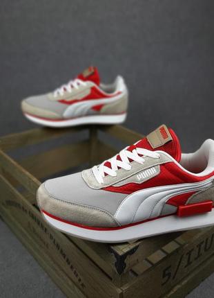 Кроссовки рuма future rider серые с красным