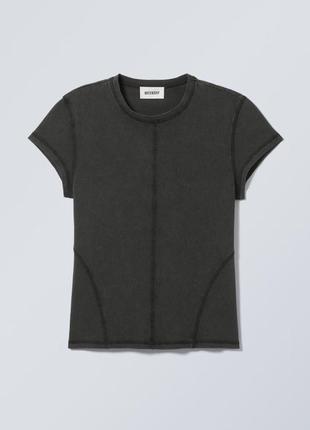 Футболка женская серая h&m hm weekday 1245887001 оригинал ✅ xs s m l xl