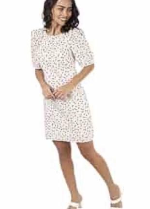 Молочное платье с поясом в горошек envy collection италия