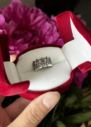 Серебряное кольцо корона