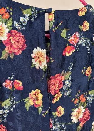Стильное сатиновое платье в цветочный принт миди из вискозы next dresses 38/m3 фото