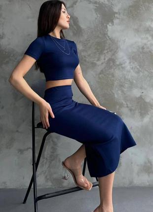 Акция🔥 костюм (топ + юбка миди )