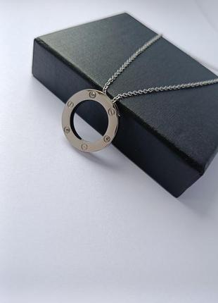 Брендовая подвеска с камнями в стиле картье cartier