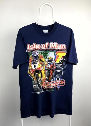 Вінтажна футболка isle of man 2001 merch y2k gorpore streetwear ralph