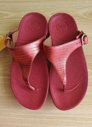 Нюанс!!!  качественные шлепки вьетнамки fitflop     the skinny metallic siren red ,36