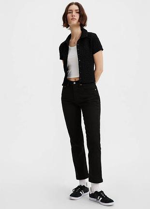 Укорочені чорні джинси levi`s 501 original cropped women's jeans