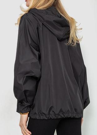 Вітровка жіноча з капюшоном, колір чорний3 фото