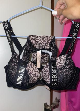 Комплект белья со стразами victoria's secret лиф бюстгалтер victoria's secret трусики victoria’s secret