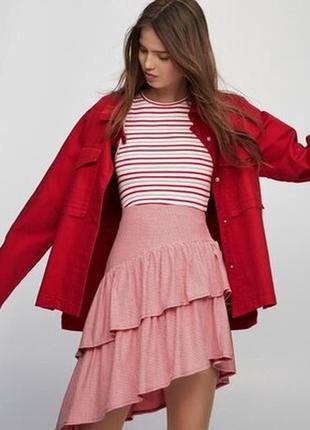 Хлопковый топ кроп топ футболка в полоску принт от bershka