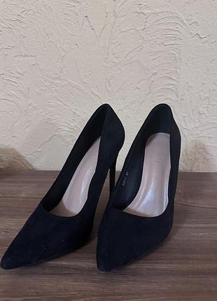 Туфли черные замшевые