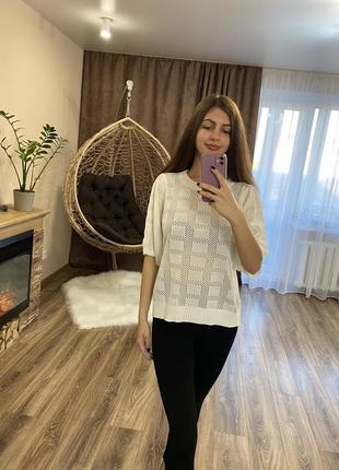 Футболка кофточка блуза блузка белая