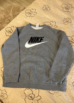Свитшот кофта спортивная nike оригинал бренд стильная толстовка модная классная серая с логотипом