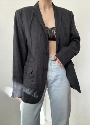 Льняной пиджак zara черный жакет льняной блейзер черный пиджак оверсайз жакет винтажный пиджак
