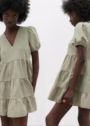 Платье zara лен.