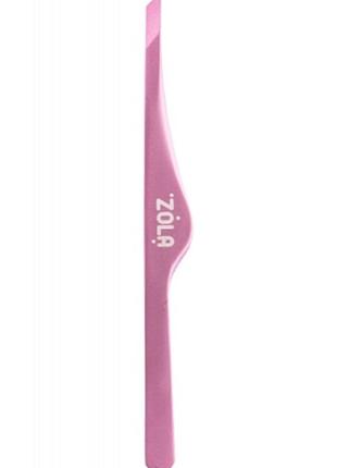 Zola пинцет скошенный профессиональный для бровей light pink
