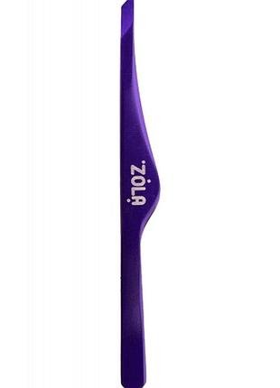 Zola пинцет скошенный профессиональный для бровей violet