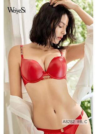 Шкіряний бюстгальтер пуш-ап weiyesi, чашка в
