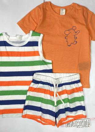 Новий літній комплект 3 одиниці 98см/2-3р h&m хлопчик