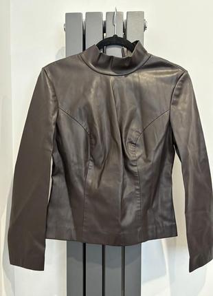 Кожаный лонгслив