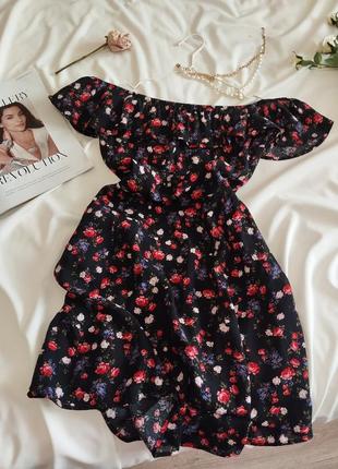 Цветочное платье на плечи miss selfridge