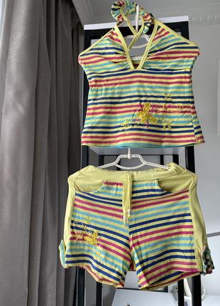 Літній костюм шорти майка футболка для дівчинки 6-9 років