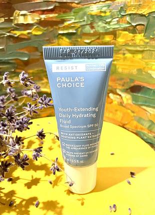 Дневной защитный флюид с спф 50 paula’s choice youth-extending day hydrating fluid spf 50