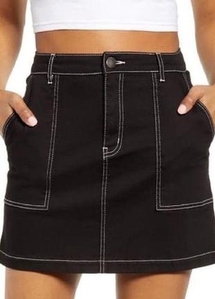 H&m юбка мини из твилового денима