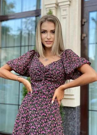 Бомбезный сарафан с цветочным принтом
